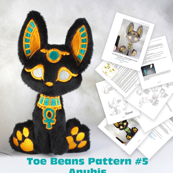 ITH PATTERN- Anubis Egyptian God Jackal - Littlefox's Toebeans - Digital Download