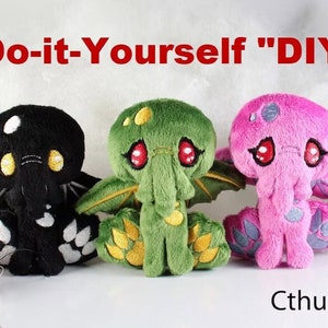 DIY KIT - Cthulhu Plush - Littlefox's Toebeans -  Horror Monster Chthulu Stuffed Animal