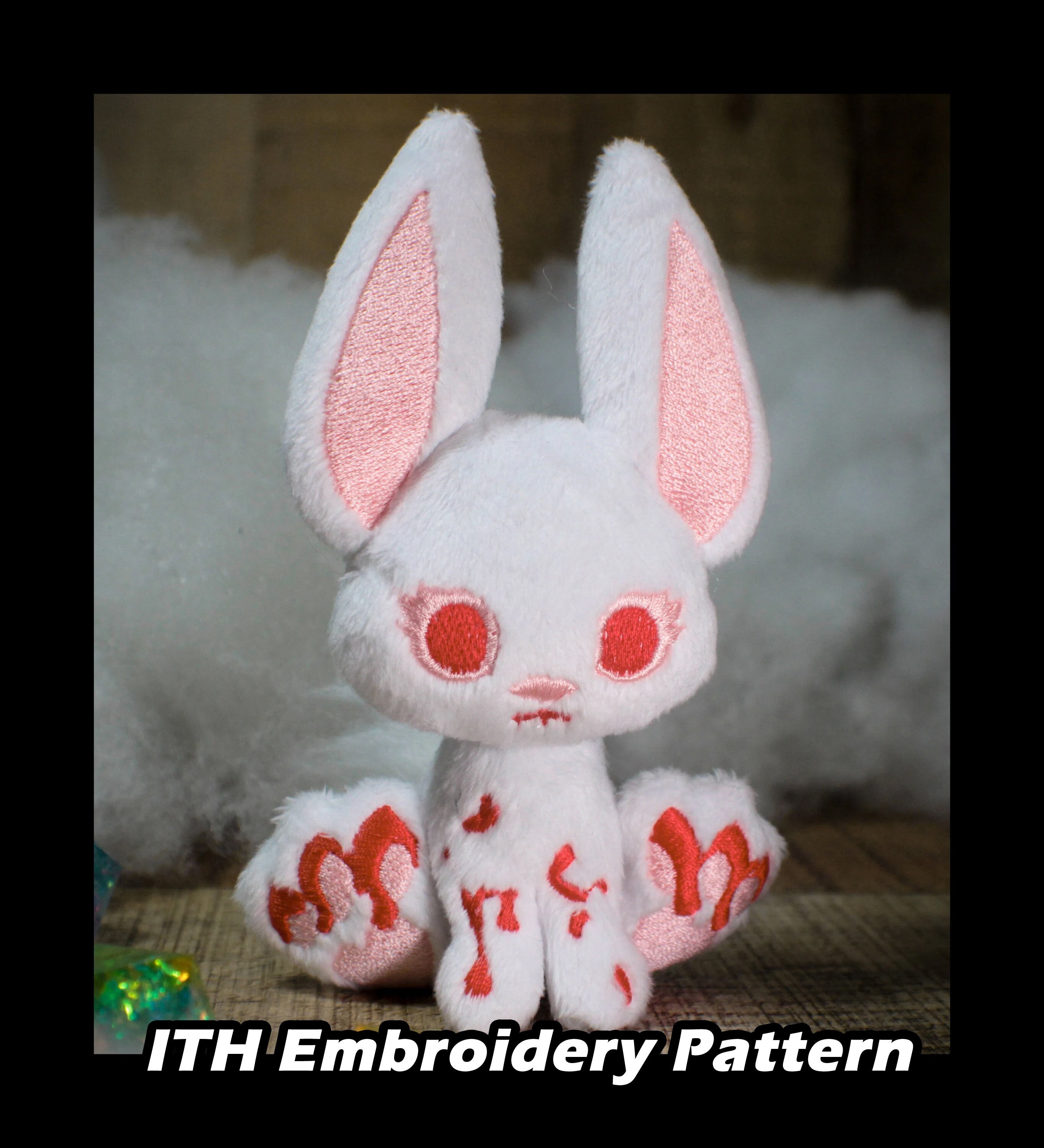 ITH Bloody Bunny Monster Plush Pattern - Littlefox's
