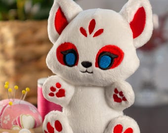 DIY Kit - Kitsune SnuggleBean Plush - Littlefox's Toebeans Larger Size -  Japanese Spirit Fox Stuffed Animal