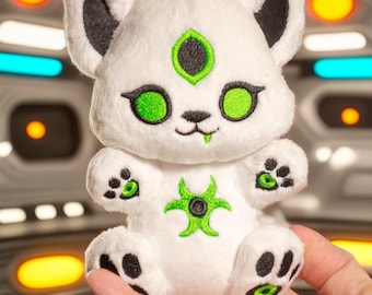 Alien Cat Plush: 7" Roswell Gray SnuggleBean, Custom Collectible