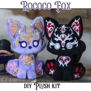 Kit fai da te peluche volpe rococò - Littlefox's Toebeans - Peluche SweetieBelle senza cuore, barocco ricamato e decorato