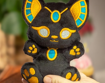ITH Pattern - Bastet Egyptian Goddess Cat SnuggleBean Plush - Littlefox's Toebeans Larger Size - Digital Download
