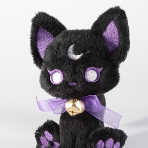 Luna Cat Plush - Littlefox's Toebeans -  Witch Cat Stuffed Animal - Handmade