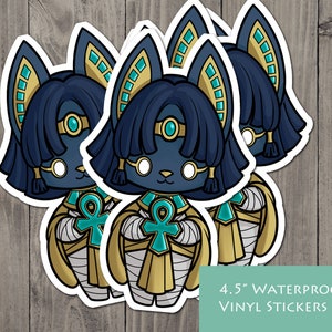 Adesivo Anubis - Estilo Kokeshi - Boneca Kokeshi do Deus Egípcio Antigo Anubis Adesivo de Vinil 4,5 Polegadas
