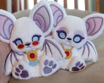 Vlad and Mina Plush - Littlefox's Toebeans -  Halloween Vampire Bat Gentleman and Lady Stuffed Animal