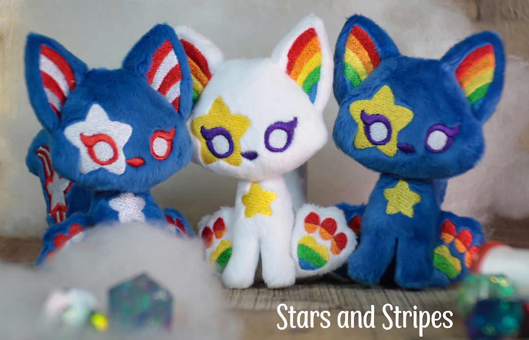 Stars and Stripes Kitsune Plush Littlefox's Toebeans American Pride