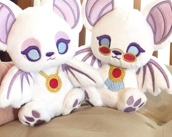 Vlad and Mina Bat Plush ITH Embroidery Pattern: SnuggleBean Horror Monster Vampire (Digital Download)