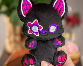 ITH Pattern - Raver Kitten-Fox SnuggleBean Plush - Littlefox&#39;s Toebeans Larger Size - Digital Download - Punk Kawaii
