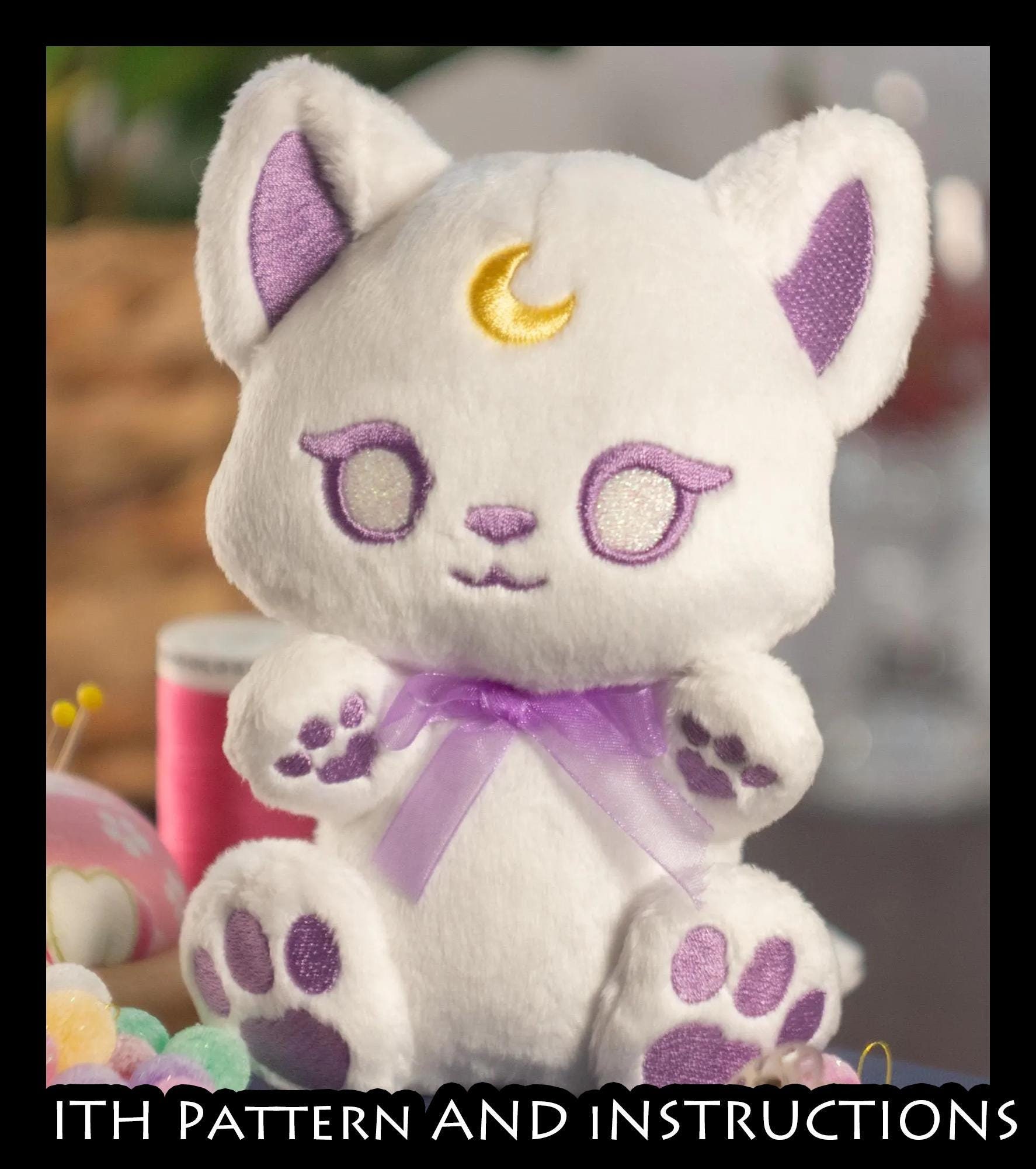 ITH Pattern - Luna Cat SnuggleBean Plush - Littlefox's Toebeans Larger Size - Digital Download