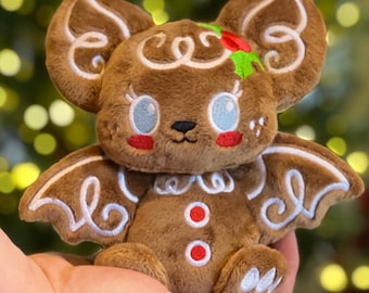 Ginger Bat Plush ITH Embroidery Pattern: SnuggleBean Christmas Bat (Digital Download)
