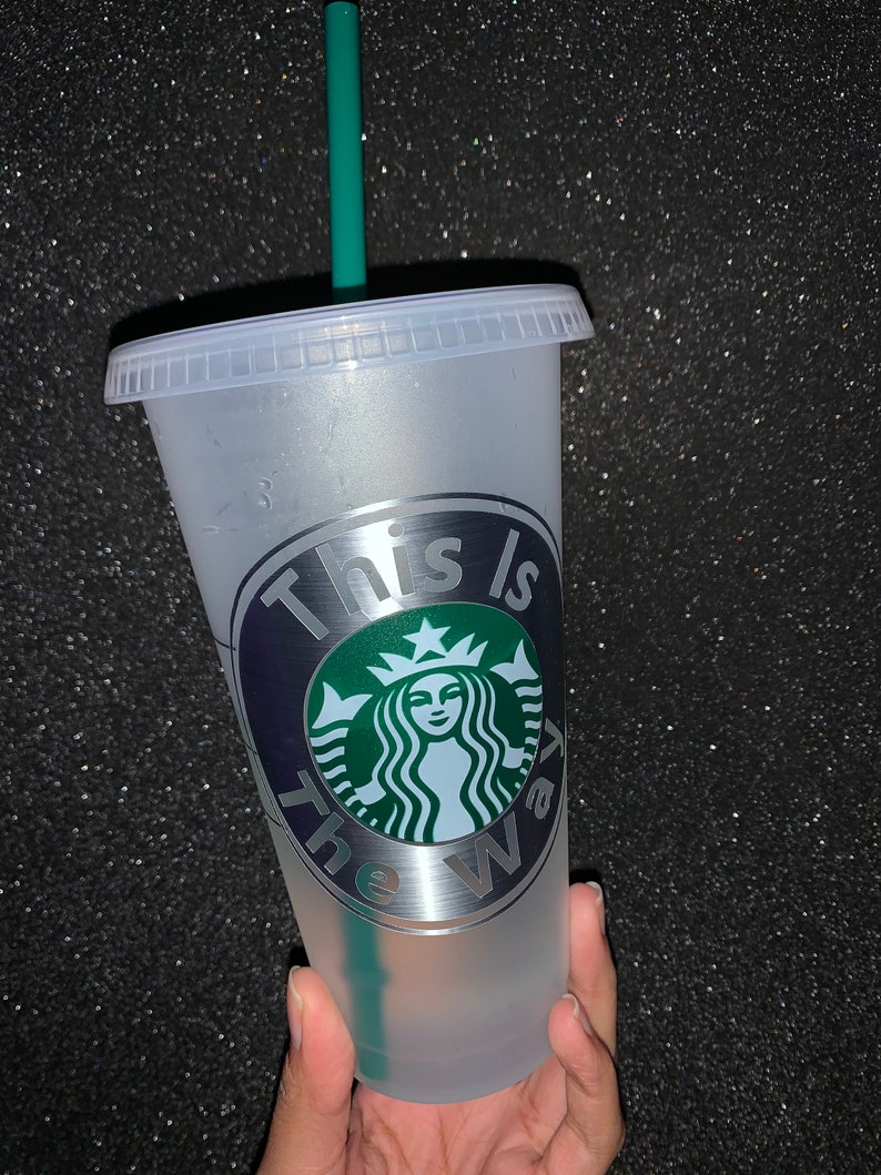 This Is The Way Mythosaur Star Wars: The Mandalorian Inspired Custom Starbucks Cold Cup -- Venti 24 oz
