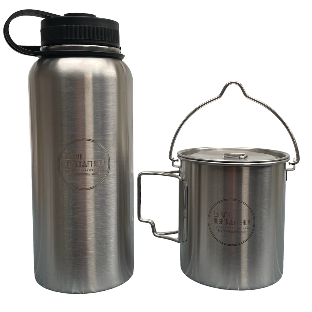 TBBS 32oz Insulated Stainless Steel Water Bottle & Nesting Cup Set Etsy