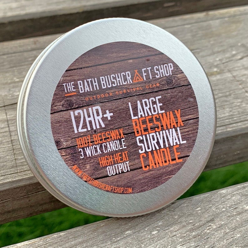 Large 100 Natural Beeswax 3 Wick Emergency Survival Candle Etsy