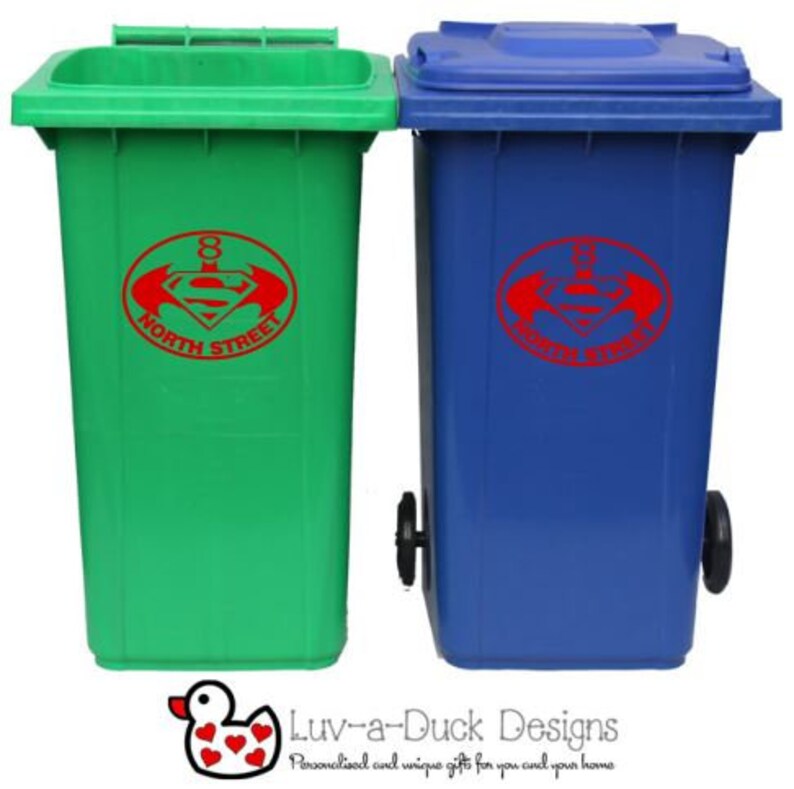 Personalised Wheelie Recycle Bin Stickers Choice of Designs Etsy