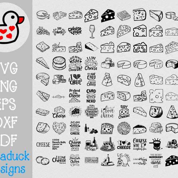 Massive Cheese Design SVG Bundle Vector Design - eps dxf pdf png - Tabla de quesos - Charcutería - Tabla de cortar - Heatpress - Láser - Vinilo