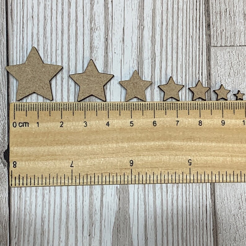 Star Wooden Cut Out Craft Shapes Decoration Laser Cut MDF Random Set of 150 pieces