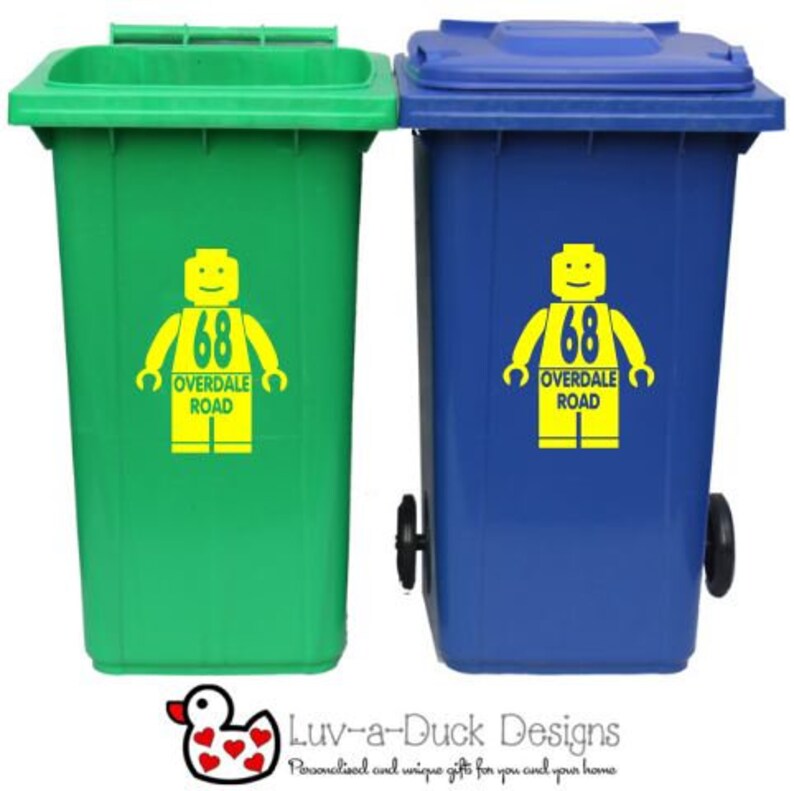 Personalised Wheelie Recycle Bin Stickers Choice of Designs Etsy Australia