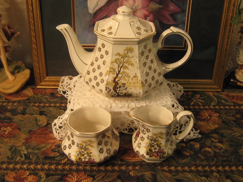Sadler Teapot/ sugar Bowl & Milk Jug. Excellent Condition Etsy