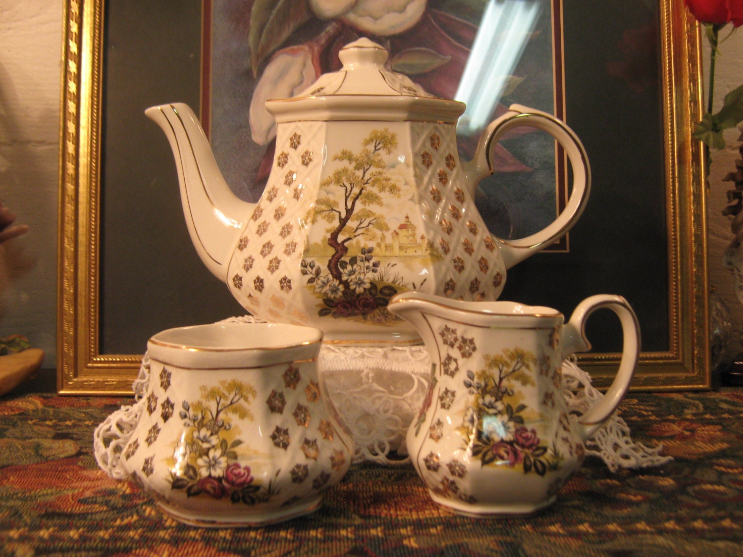 Sadler Teapot/ sugar Bowl & Milk Jug. Excellent Condition Etsy