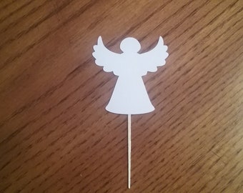 Lot of 12 Angel CupcakeToppers! Choose your color! Double sided!