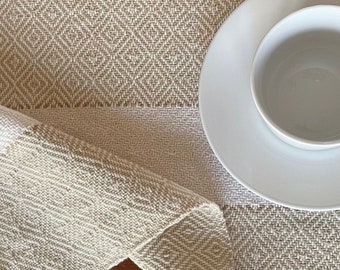 Handwoven Placemats in Au Natural, Set of Four