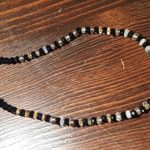 Bracelet, Dark Opal, Black Spinels, and Ethiopian Opals,  Magnetic Closure, 8.5&quot; Long