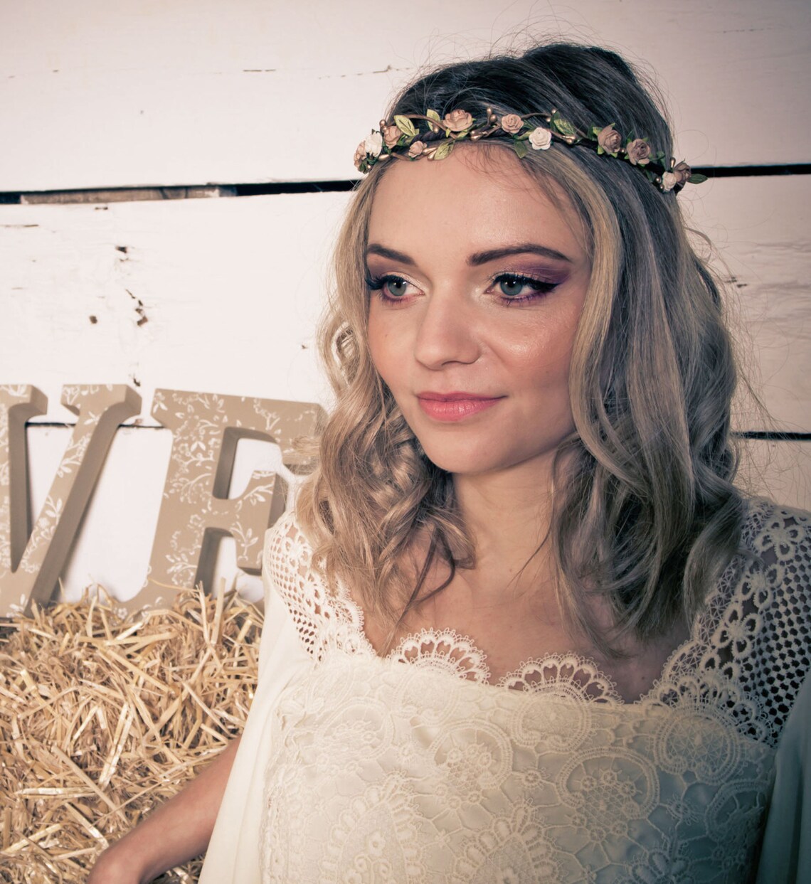 Ivory Flower Crown Ivory Floral Crown Wedding Flower Crown Etsy