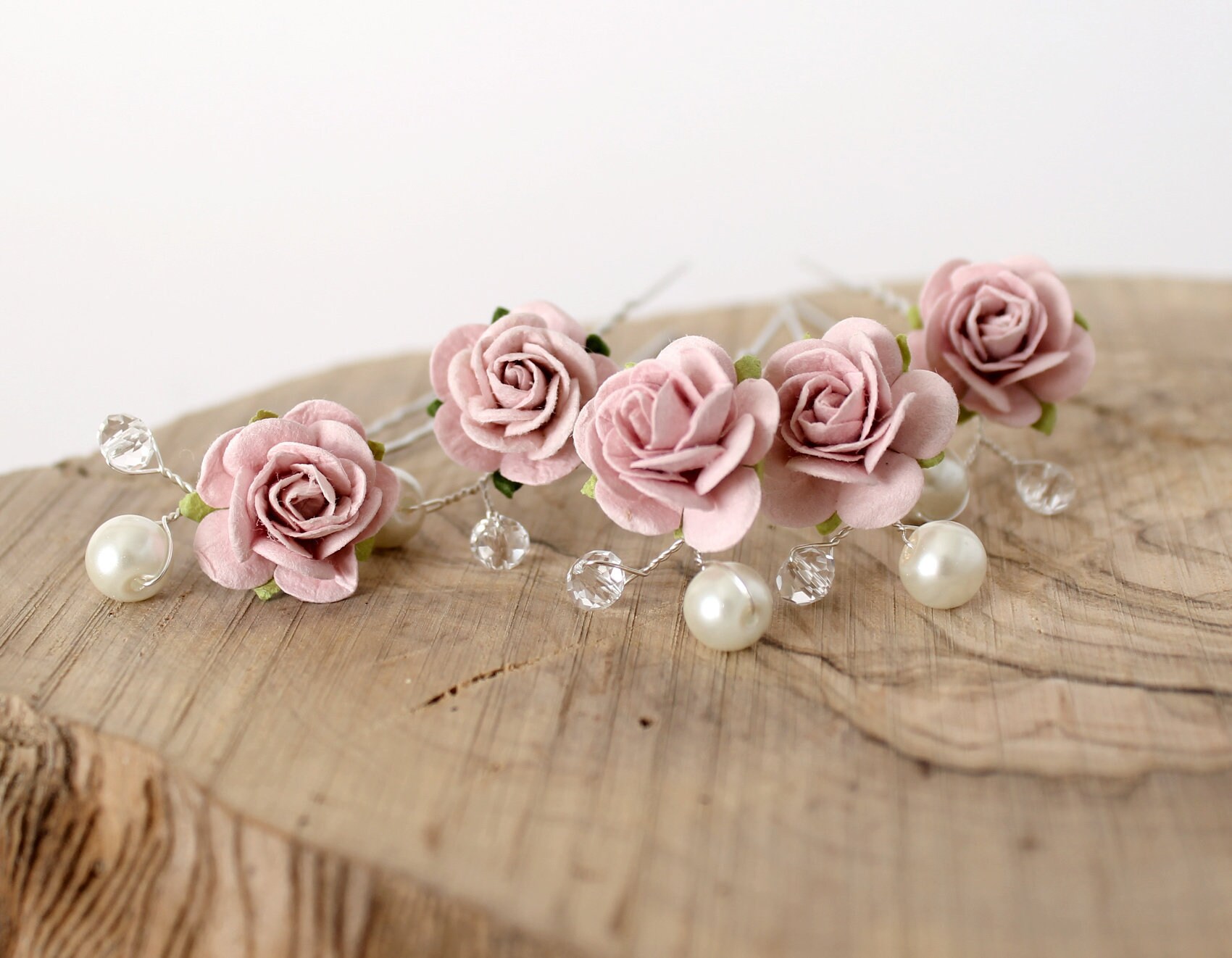 Blush Pink Hair Pins Dusky Pink Wedding Hair Pins Bridal Etsy UK