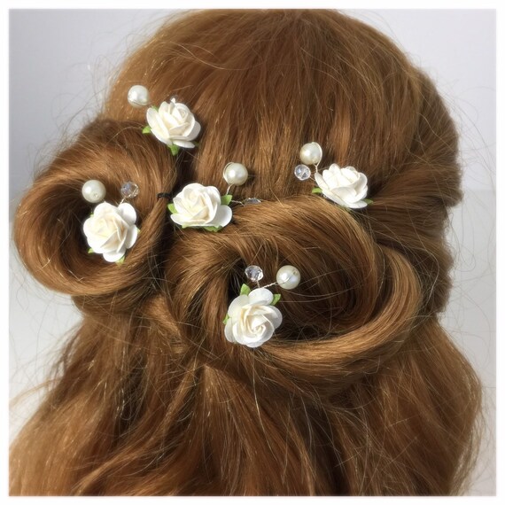 Cream Hair Pins, Cream Wedding Hair Pins, Bridal Hair Pins  display picture 1