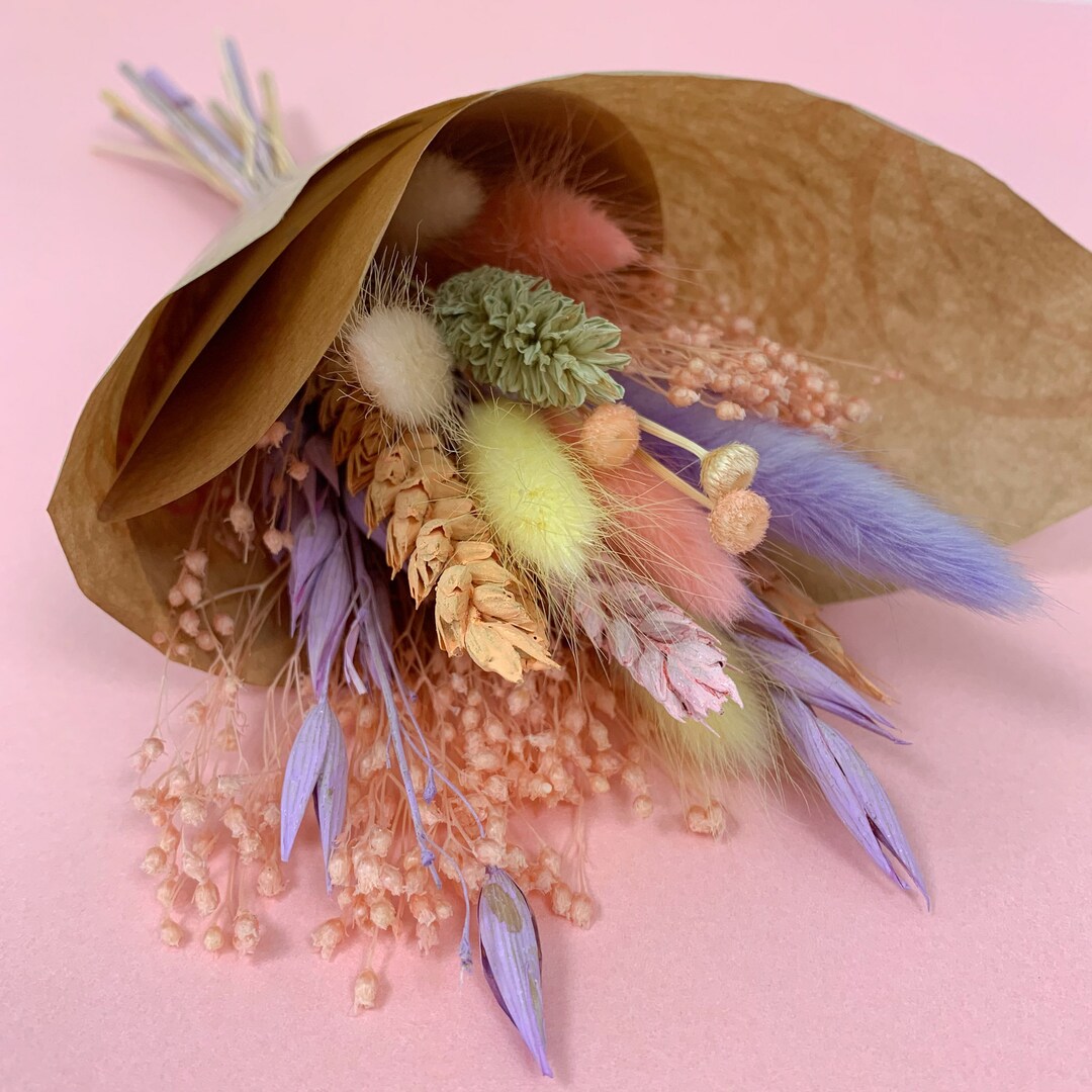 Pastel Dried Flower Bouquet Micro Bouquet Dried Flower Etsy