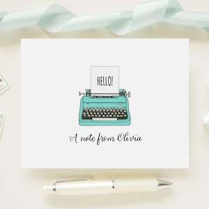 Personalized Adorable Vintage Retro Antique Typewriter Stationery | Folded Cards and Envelopes | Note Card Set | Stationery / Stationary