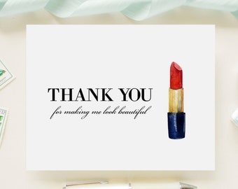 Thank You Card for Your Wedding Make Up Cosmetic Artist On Your Wedding Day - Thank You For Making Me Look Beautiful