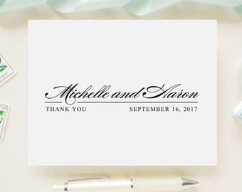 Cartes personnalisées de remerciement personnalisée de mariage nouvellement mariées, douche nuptiale, cartes de mariage, cartes de note de monogramme