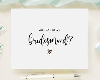 Customizable Will You Be My Bridesmaid, Maid of Honor, Matron of Honor, Flower Girl Ask Bridal Party Cards Wedding Party Gift
