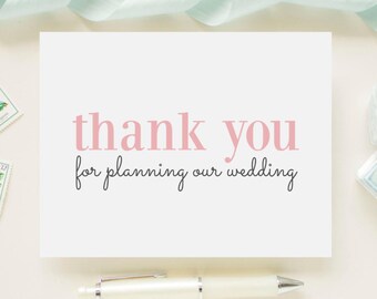 Wedding Card for Wedding Coordinator or Planner On Your Wedding Day - Thank You For Planning Our Wedding - V004