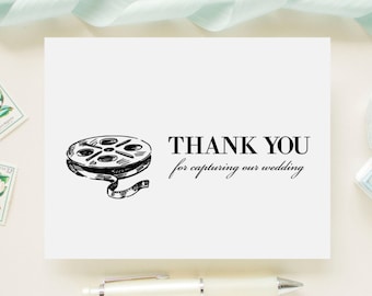 Carte de mariage pour votre photographe ou vidéaste le jour de votre mariage - Merci d’avoir capturé notre mariage