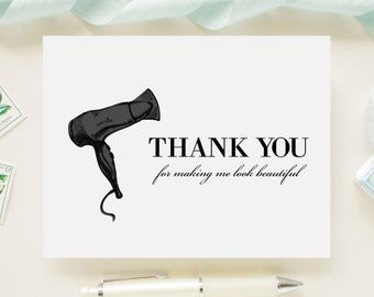 Thank You Card for Your Wedding Hair Stylist On Your Wedding Day - Thank You For Making Me Look Beautiful