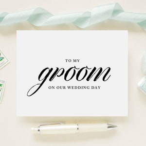 Tarjeta personalizada de color para el día de la boda para su novio, prometido, esposo - A mi novio en el día de nuestra boda