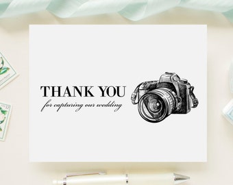 Carte de mariage pour votre photographe ou vidéaste le jour de votre mariage - Merci d’avoir capturé notre mariage