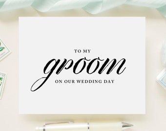 Custom Color Wedding Day Card for Your Groom, Fiance, Husband - To My Groom On Our Wedding Day