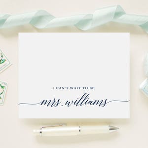 Cartão de dia de casamento colorido personalizado para seu noivo, noivo, futuro marido - "Mal posso esperar para ser a Sra..."