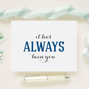 Tarjeta personalizada de día de boda en color para su novio, prometido, esposo: siempre ha sido usted
