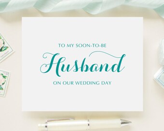 Custom Color Wedding Day Card for Your Groom, Fiance, Husband - "To My Groom On Our Wedding Day"