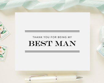 Thank You For Being My Best Man, Groomsman, Ring Bearer Bridal Party Wedding Attendant Card - On Our Wedding Day