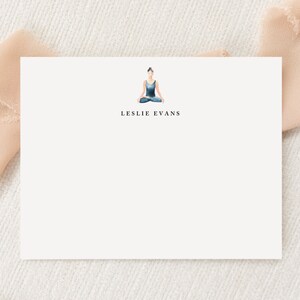 Personalisiertes benutzerdefiniertes Yoga Yogi Meditations-Briefpapier | Briefpapier | Monogramm | Flache Grußkarten | Gedruckt Vielen Dank | Schneckenpost Geschenk