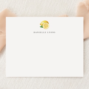 Personalized Custom Lemon Lover Stationery | Stationary | Monogram | Flat Note Cards and Envelopes | Printed Thank You | Snail Mail Gift