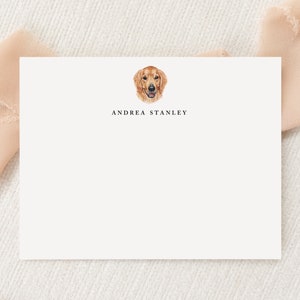Papeterie personnalisée personnalisée pour chien Golden Retriever | Stationnaire | Monogramme | de correspondance plats | Imprimé Merci | Cadeau postal