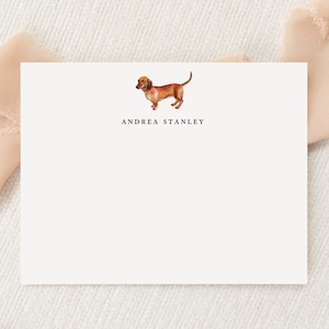 Papeterie personnalisée pour chien viennois teckel | Stationnaire | Monogramme | de correspondance plats | Imprimé Merci | Cadeau postal
