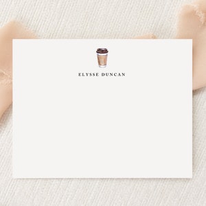 Personalisiertes Kundenspezifisches Kaffee Latte Liebhaber-Briefpapier | Briefpapier | Monogramm | Flache Grußkarten + Umschläge | Gedruckt Vielen Dank | Post